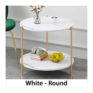 ffnum bedside table end side table desk metal bedside coffee table round nordic marble glass home sofa tables living room light luxury side tables nightstand night stand (color : b)