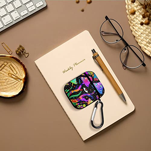 Funprint Fashion Case Cover Compatible with Airpods 1/2 Case Colorful Flowers Hippie Eyes Trippy Mushroom for Men Women Girls, Shockproof and Smooth Wireless Charging Case Compatible with Airpods 1/2