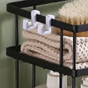 Headerbs Over Toilet Bathroom Organizer, Convenient Practical Toilet Shelf for Home (Single Layer Black)