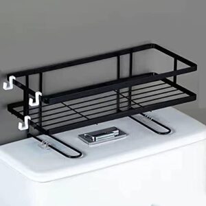 Headerbs Over Toilet Bathroom Organizer, Convenient Practical Toilet Shelf for Home (Single Layer Black)