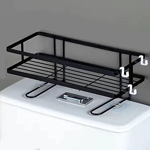 Headerbs Over Toilet Bathroom Organizer, Convenient Practical Toilet Shelf for Home (Single Layer Black)