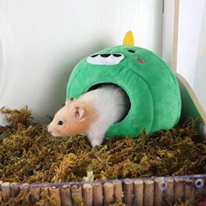 Warm Small Pet Animals Bed Plush Mini Pet Hideout Dutch Pig Hamster Hedgehog Chinchilla Rat Nest(Bear)