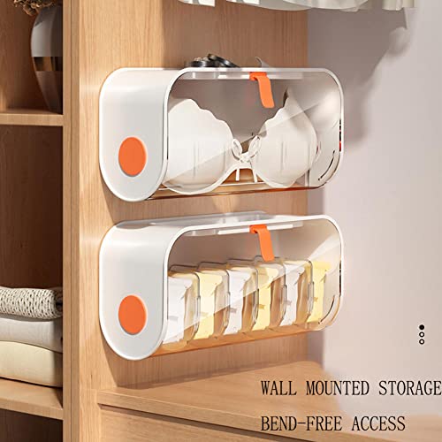 Wall-mounted underwear storage box drawer dorm wardrobe panties socks bra finishing storage artifact three-in-one wall mounted underwear storage wall mounted underwear socks storage box Plastic