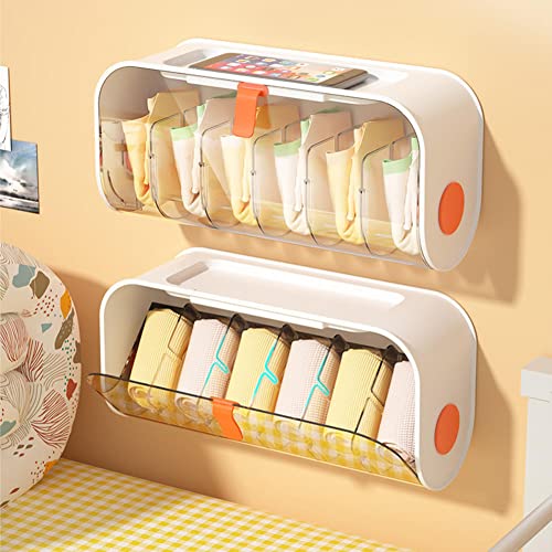 Wall-mounted underwear storage box drawer dorm wardrobe panties socks bra finishing storage artifact three-in-one wall mounted underwear storage wall mounted underwear socks storage box Plastic