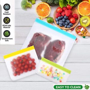 Reusable Freeze Bags Silicone-12 Pack Stasher Reusable Silicone Bags for Food Storage Resealable Lunch Bag for Meat Fruit Veggies Reusable Sandwich Bags BPA FREE Flat Freezer Bags