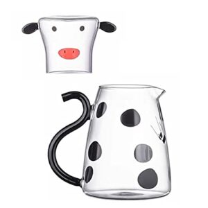 cow carafe pitcher cow water pitcher with cup bedside water carafe cow glass set cow pitcher water carafe with glass cup for nightstand