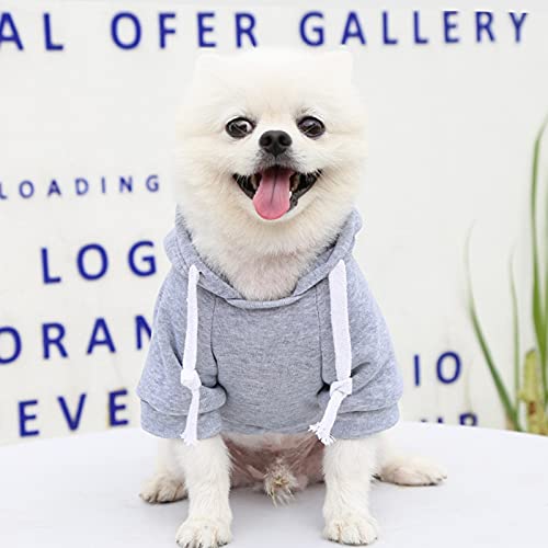 Girl Dog Sweater Large Size Dog Autumn and Winter Pocket Sweatshirt Gray Zipper Hoodies Cute Warm Pet Clothes