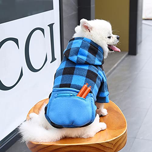 Pet Autumn and Winter Fleece Zipper Pocket Sweatshirt Soft Vest Outfit for Dogs Walking Travel Apparel Hoodies Cute Warm Pet Clothes