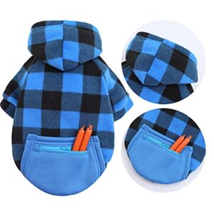 Pet Autumn and Winter Fleece Zipper Pocket Sweatshirt Soft Vest Outfit for Dogs Walking Travel Apparel Hoodies Cute Warm Pet Clothes