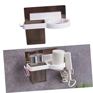 Cabilock Shelf Bracket 2pcs Accessories Hair Wall Styling Mount Bathroom Washroomwhite Free Product for Organizer Holder Tool Shelf Care Stand Bath Dryer Punch Supplies Mounted Storage Shelf Brackets