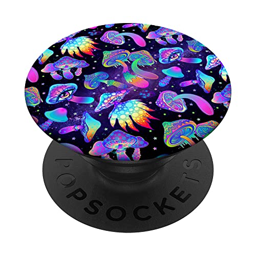 Psychedelic Magic Mushrooms Hippie Trippy Pattern PopSockets Swappable PopGrip