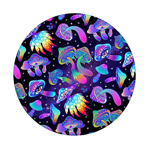 Psychedelic Magic Mushrooms Hippie Trippy Pattern PopSockets Swappable PopGrip