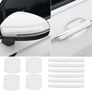 10 PCS Car Door Handle Scratch Protector,Universal Waterproof Anti-Scratch Car Door Rear View Mirror Protector Accessories Transparent