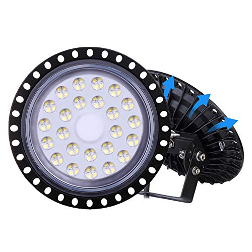 UFO LED High Bay Light 100W, High Bay LED Shop Lights, 10000LM 6000K Commercial Bay Lighting, IP65 Warehouse LED Lights Warehouse Area Light, UFO LED Light Indoor for Garage Workshop