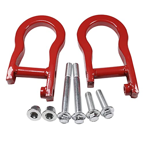 Mioobks Red Front Tow Hook Kit Fits -(Stainless Steel)