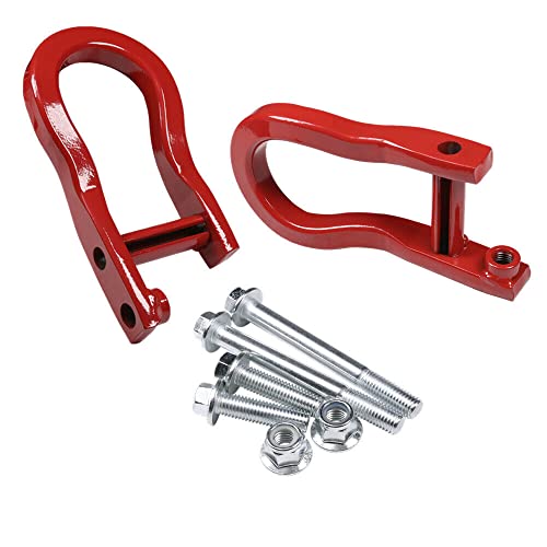 Mioobks Red Front Tow Hook Kit Fits -(Stainless Steel)