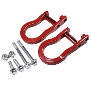 Mioobks Red Front Tow Hook Kit Fits -(Stainless Steel)