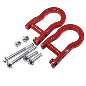 Mioobks Red Front Tow Hook Kit Fits -(Stainless Steel)