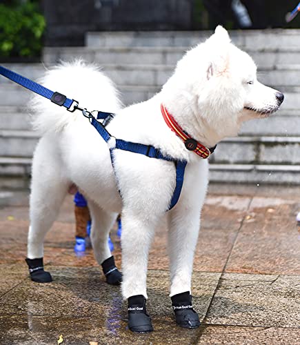 7 Colors Available, Dog Rain Boots for Small Medium Large Dogs, Size S to 2XL, Waterproof Dog Shoes Black Small