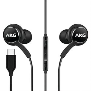 2023 in-ear sports earbuds for samsung galaxy s22 ultra galaxy s21 ultra 5g, galaxy s10, s9 plus, note 10, note 10+ - designed by akg - with microphone and volume remote type-c connector-black