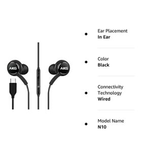 2023 in-Ear Sports Earbuds for Samsung Galaxy S22 Ultra Galaxy S21 Ultra 5G, Galaxy S10, S9 Plus, Note 10, Note 10+ - Designed by AKG - with Microphone and Volume Remote Type-C Connector-Black