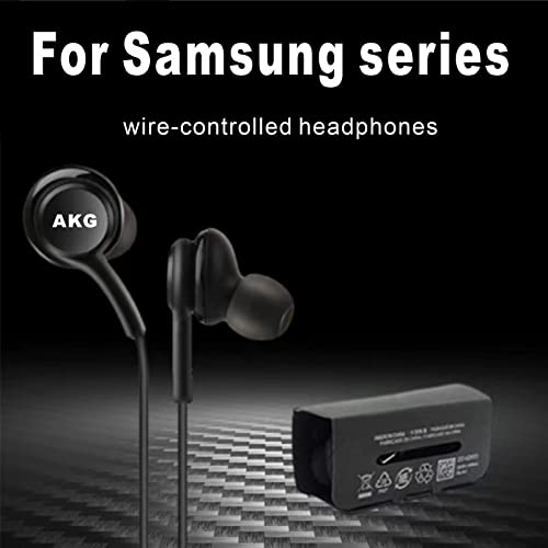 2023 in-Ear Sports Earbuds for Samsung Galaxy S22 Ultra Galaxy S21 Ultra 5G, Galaxy S10, S9 Plus, Note 10, Note 10+ - Designed by AKG - with Microphone and Volume Remote Type-C Connector-Black