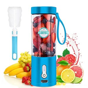portable blender for shakes and smoothies, upgraded 18oz portable blenders with 6 blades and type-c rechargeable, fruit veggie juicer electric mini portable mixer cup for travel sports kitchen