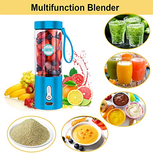 Portable Blender for Shakes and Smoothies, Upgraded 18Oz Portable Blenders with 6 Blades and Type-C Rechargeable, Fruit Veggie Juicer Electric Mini Portable Mixer Cup for Travel Sports Kitchen