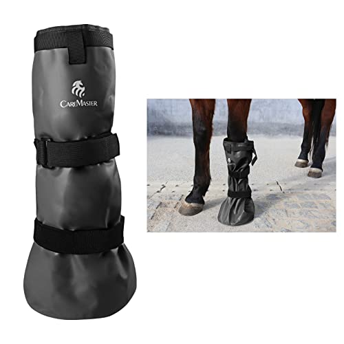 CareMaster Hoof Soaking Boot for Horse Hoof Wrapped EVA Padded Soaker Bag Equine Soaking Boot Easy Use for Hooves Care Icing Bucket Soaker Sack with 2 Elastic Bands Black