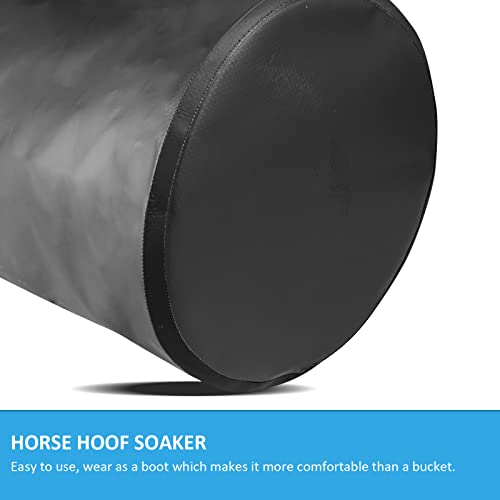 CareMaster Hoof Soaking Boot for Horse Hoof Wrapped EVA Padded Soaker Bag Equine Soaking Boot Easy Use for Hooves Care Icing Bucket Soaker Sack with 2 Elastic Bands Black