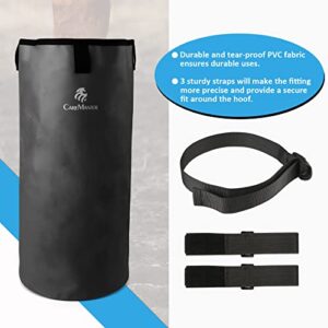 CareMaster Hoof Soaking Boot for Horse Hoof Wrapped EVA Padded Soaker Bag Equine Soaking Boot Easy Use for Hooves Care Icing Bucket Soaker Sack with 2 Elastic Bands Black