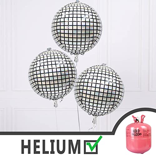 PartyWoo Metallic Silver Balloons 100 pcs and Disco Silver Foil Balloons 6 pcs