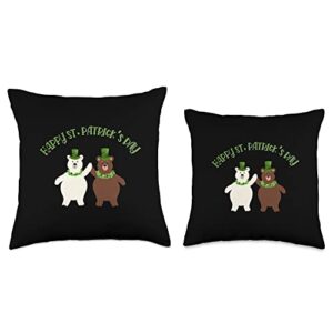 Cedar Rue Happy St. Patrick's Day Bears Throw Pillow, 18x18, Multicolor