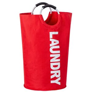 82l large laundry basket collapsible fabric laundry hamper foldable clothes bag folding washing bin red, l