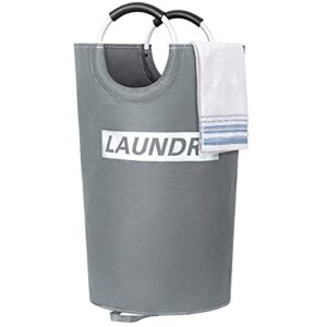 115l laundry baskets collapsible large size laundry hamper lightweight freestanding foldable laundry bag dirty clothes basket for bathroom (silver grey)