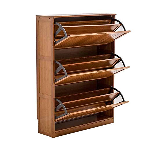 N/A Flip Bucket Shoe Simple Home Space Multi-Layer Door Dustproof Porch Solid Wood Shoe Rack (Size : 60cm Length)