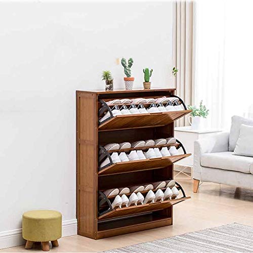 N/A Flip Bucket Shoe Simple Home Space Multi-Layer Door Dustproof Porch Solid Wood Shoe Rack (Size : 60cm Length)