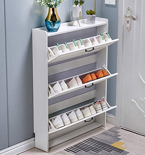 N/A Tipping Shoe Cabinet Shoe Storage Shelf Simple Narrow -Thin 17cm Space-Saving Home Hall Entrance Cabinet (Size : Width 60cm)