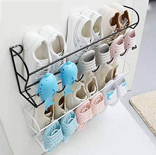 N/A Simple Doorway Shoe Rack Home Economical Space-Saving Door Wall-Mounted Bathroom Slippers Rack Storage (Color : D)