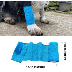 Bandage Set Vet Wrap Tape Light Blue, Bandages for Dogs Paws, Multifunctional & Self Adhesive