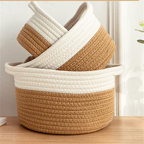 JKUYWX Desktop Storage Basket Woven Clothing Cosmetics Toys Bedroom Dresser Home Decoration Storage