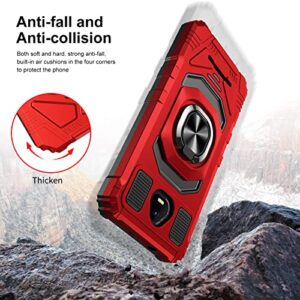 Ailiber for Schok Volt SV55 Phone Case, Schok Volt SV55 Case with Tempered Glass Screen Protector(SV55216), Ring Kickstand for Magnetic Car Mount, Heavy Duty Shockproof Cover for Schok Volt SV55-Red