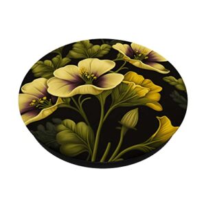 Vintage Evening Primrose Inspired Flower Plant gardening PopSockets Swappable PopGrip