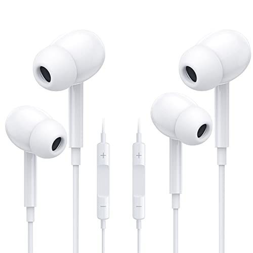 Wired Earbuds for iPhone 14/14 Pro Max - iPhone Headphones in-Ear with Microphone, Noise Isolating, Bluetooth, Compatible with iPhone 14 Pro/13/13 Pro Max/12/11/X/XR (2 Pack)