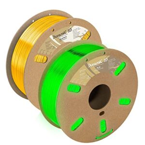 silk pla roayl gold and glow in the dark green pla bundle, 3d printing filament 1.75mm, dimensional accuracy +/- 0.05 mm