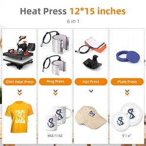 PIONEERWORKS Heat Press Machine 12 X 15 inch 9 in 1, 360° Swing Away Shirt Printing Heat Transfer Machine, Digital Industrial-Quality Shirt Pressing Machine for Shirt, Hat, Mug, Plate