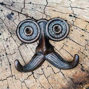 Leefasy Cast Iron Old Man Hook Beard-Shaped Decorative Coat Hanger Rack Keys Holder for Home