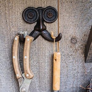 Leefasy Cast Iron Old Man Hook Beard-Shaped Decorative Coat Hanger Rack Keys Holder for Home