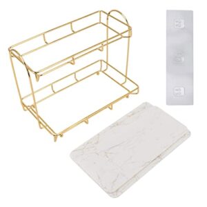 2 Tier Cosmetic Storage Shelf Large Capacity Cupboard Cabinet Organizer Storage Shelf Rack for Bathroom Kitchen Bedroom