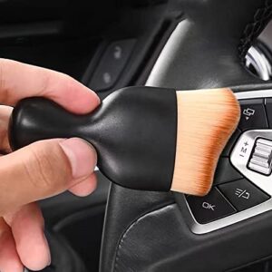 car interior detailing brush,ultra-soft car detailing brushes,car interior cleaning tool car brushes for detailing,curved design car detailing brush for cleaning panels, air vent, leather (brown)